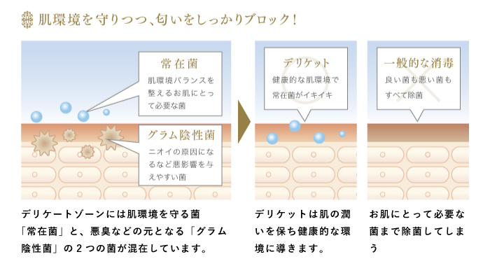 デリケット-point1.悪性の菌にアプローチ！ニオイの元を寄せ付けない